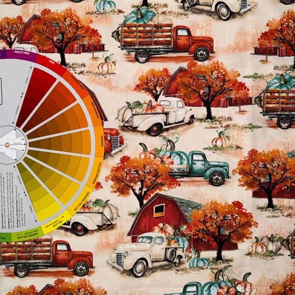 Brother Sister Design Studio - 1/2 Yard - Barn, Trucks, Pumpkins, Fall, Harvest - Picture 4 of 8